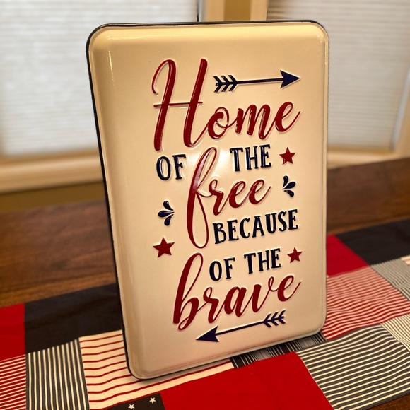 Home Of The Free Because Of The Brave Metal Wall Decor, July 4th Wall Decor - Picture 9 of 15
